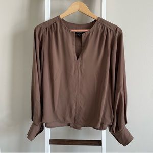 Karen Kane Long Sleeve V-Neck Blouse